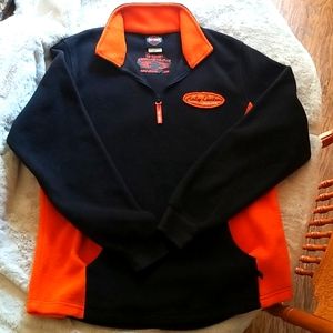 Harley Davidson 1/4 zip fleece hoodie